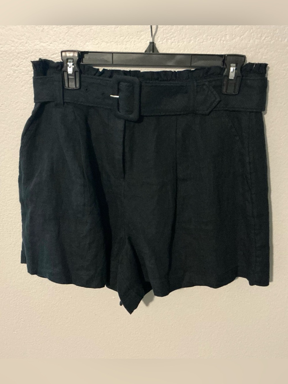 VINEYARD VINES WOMENS LINEN BELTED SHORTS Black 8 - Picture 5 of 7